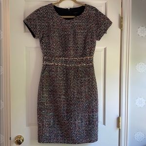 J Crew metallic tweed shift dress